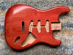 cherry red alder strat guitar body in truoil