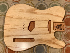 Buren's natural swamp ash tele guitar body in truoil