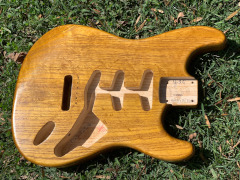 Buren's rustic amber swamp ash strat guitar body in truoil