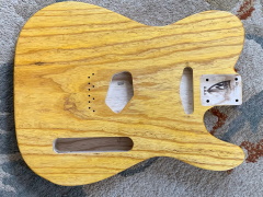 Buren's natural swamp ash tele guitar body in truoil