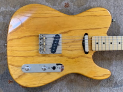 Buren's natural swamp ash tele guitar body in truoil