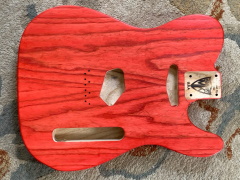 Buren's cherry red swamp ash tele guitar body in truoil